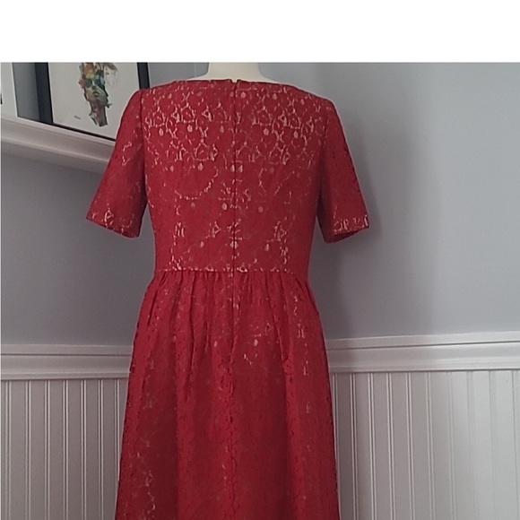 Adrianna Pappell Red Cocktal Party Midi Dress sz 10 - Picture 3 of 6